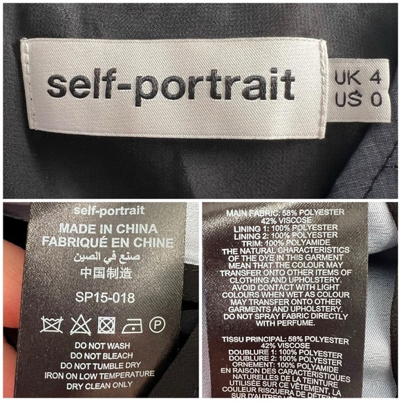 Self-Portrait Eyelet Wrap Mini Dress Velvet Devore Blue Size 0 - Picture 16 of 16